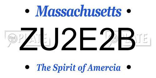 ZU2E2B Massachusetts License Plate