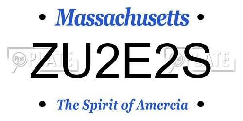 ZU2E2S Massachusetts License Plate