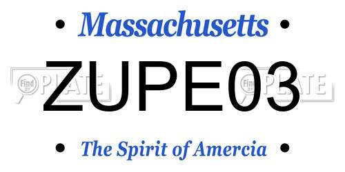 ZUPE03 Massachusetts License Plate