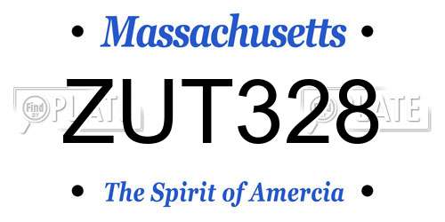 ZUT328 Massachusetts License Plate