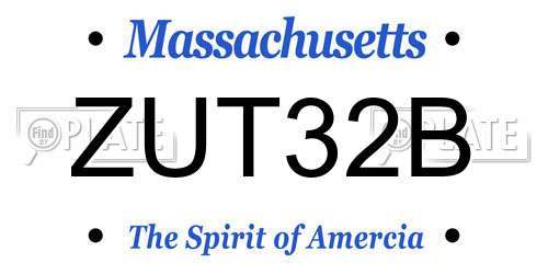 ZUT32B Massachusetts License Plate