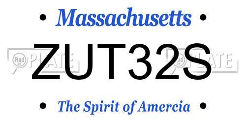 ZUT32S Massachusetts License Plate