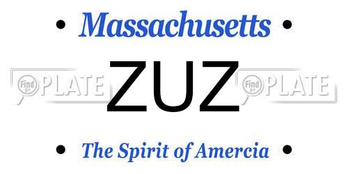 ZUZ Massachusetts License Plate