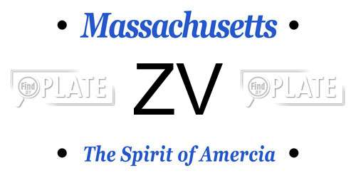 ZV Massachusetts License Plate