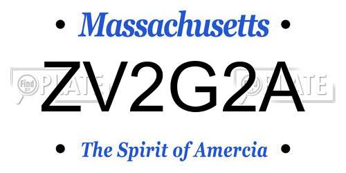 ZV2G2A Massachusetts License Plate