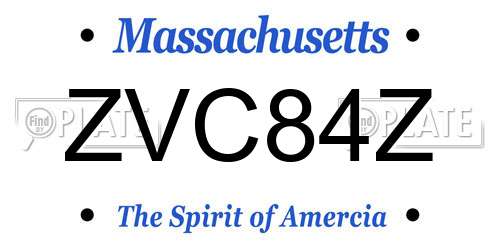 ZVC84Z Massachusetts License Plate