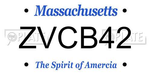 ZVCB42 Massachusetts License Plate