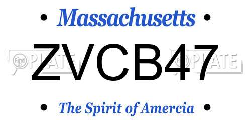 ZVCB47 Massachusetts License Plate