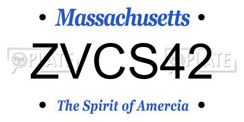 ZVCS42 Massachusetts License Plate