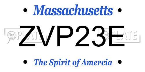 ZVP23E Massachusetts License Plate