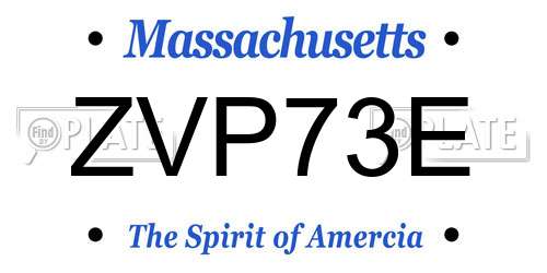 ZVP73E Massachusetts License Plate