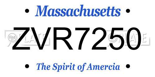 ZVR7250 Massachusetts License Plate
