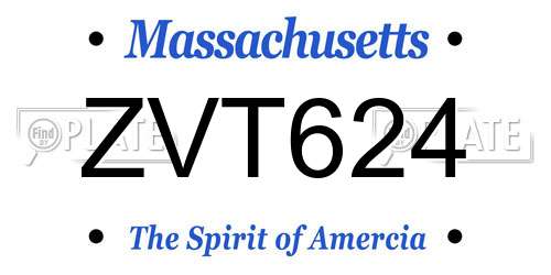 ZVT624 Massachusetts License Plate