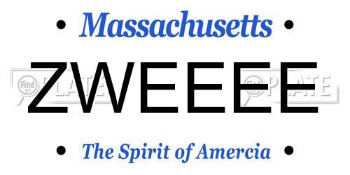 ZWEEEE Massachusetts License Plate