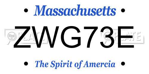 ZWG73E Massachusetts License Plate