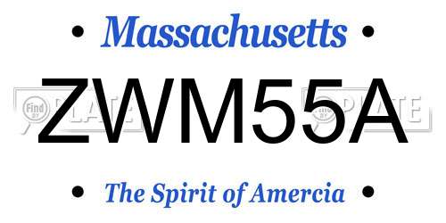 ZWM55A Massachusetts License Plate