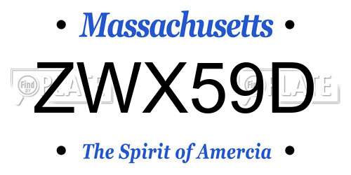 ZWX59D Massachusetts License Plate