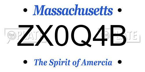ZX0Q4B Massachusetts License Plate