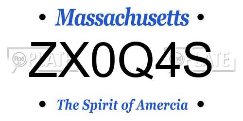 ZX0Q4S Massachusetts License Plate