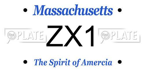 ZX1 Massachusetts License Plate