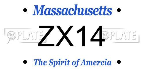 ZX14 Massachusetts License Plate