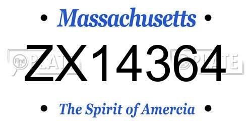 ZX14364 Massachusetts License Plate