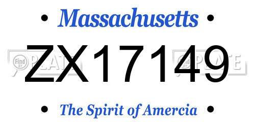 ZX17149 Massachusetts License Plate