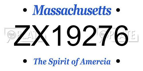 ZX19276 Massachusetts License Plate