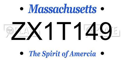 ZX1T149 Massachusetts License Plate