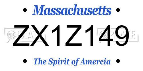 ZX1Z149 Massachusetts License Plate