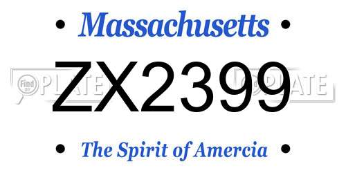 ZX2399 Massachusetts License Plate