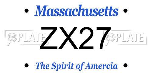 ZX27 Massachusetts License Plate