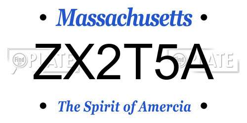 ZX2T5A Massachusetts License Plate
