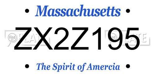 ZX2Z195 Massachusetts License Plate