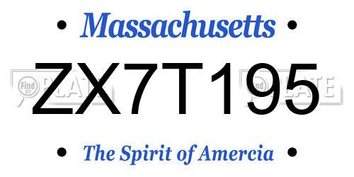 ZX7T195 Massachusetts License Plate