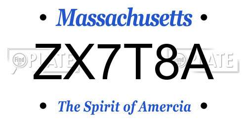 ZX7T8A Massachusetts License Plate