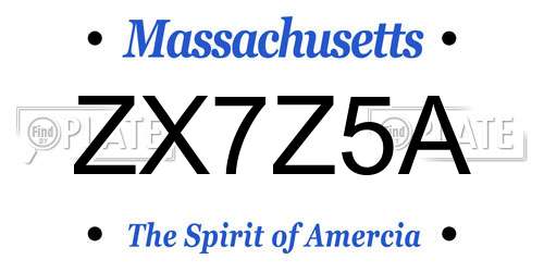ZX7Z5A Massachusetts License Plate