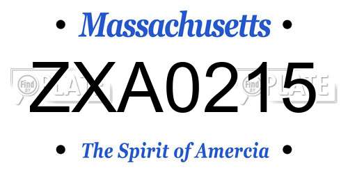 ZXA0215 Massachusetts License Plate