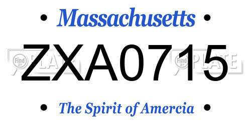 ZXA0715 Massachusetts License Plate