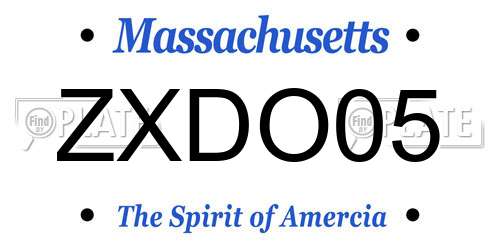ZXDO05 Massachusetts License Plate
