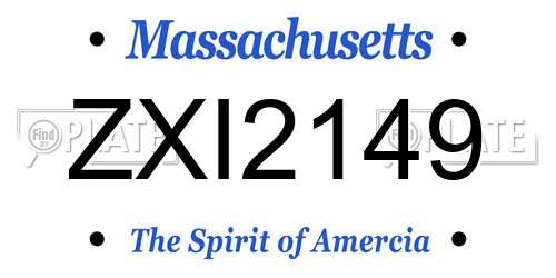 ZXI2149 Massachusetts License Plate