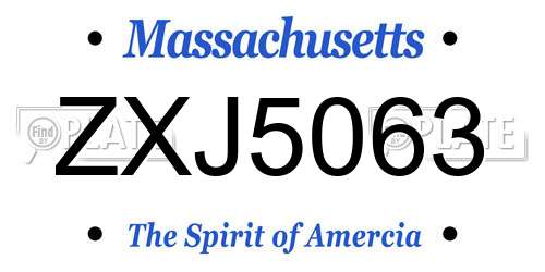 ZXJ5063 Massachusetts License Plate