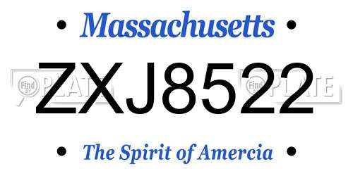 ZXJ8522 Massachusetts License Plate