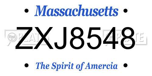 ZXJ8548 Massachusetts License Plate