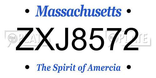 ZXJ8572 Massachusetts License Plate