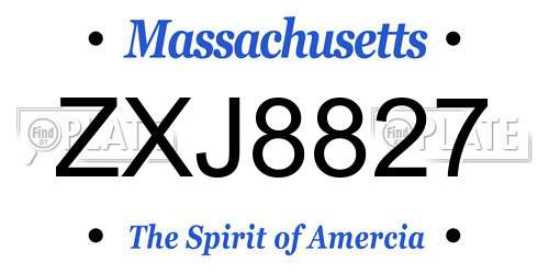 ZXJ8827 Massachusetts License Plate