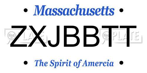 ZXJBBTT Massachusetts License Plate