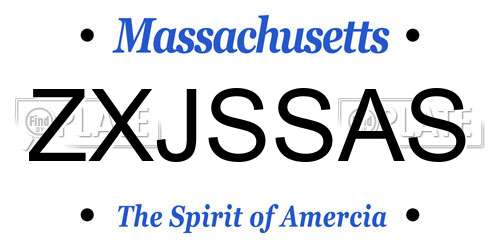 ZXJSSAS Massachusetts License Plate