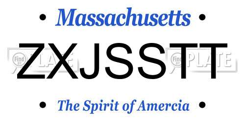 ZXJSSTT Massachusetts License Plate