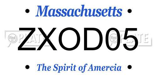 ZXOD05 Massachusetts License Plate